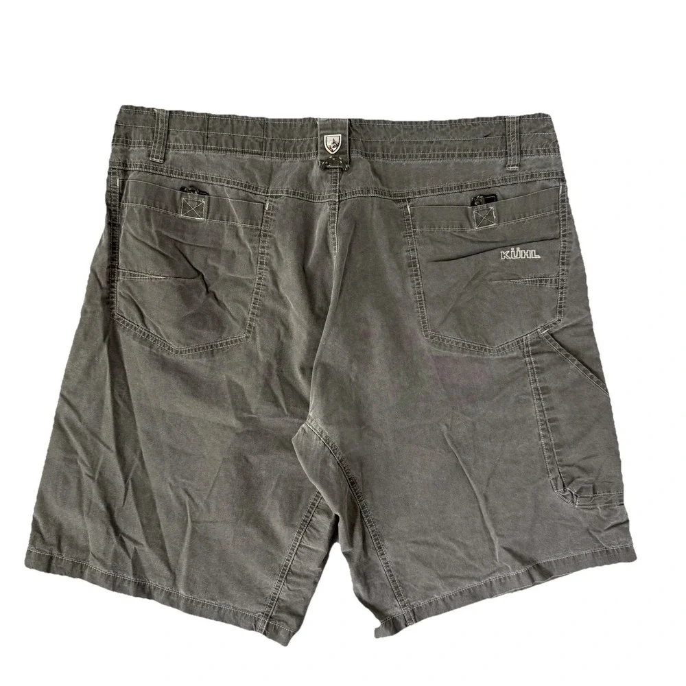 Kuhl Shorts Mens 40 Gray Canvas Chino Relaxed Fit‎ Hiking Outdoor Utility Summer